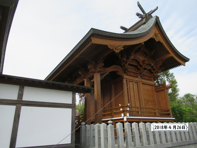 笛田神社熊本地震から２年後木部阿蘇神社